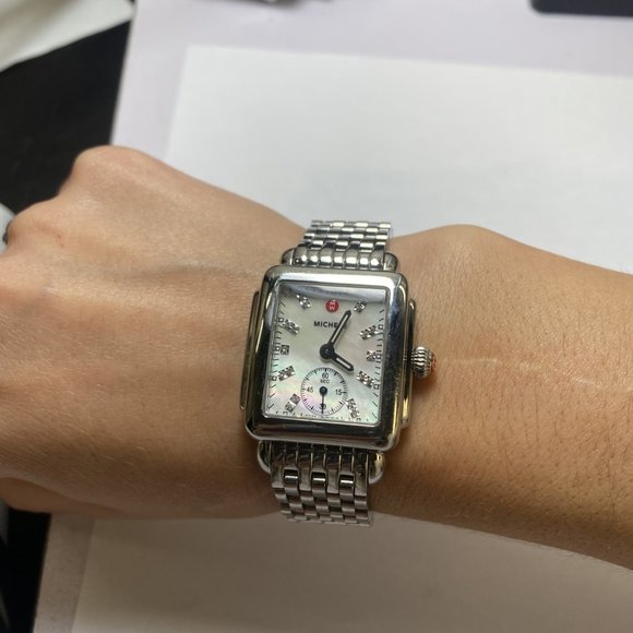 Michele Ladies Mini Deco with Diamond Dial (7635) - Picture 5 of 13